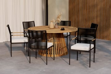 Lakenview Rundt Spisebord 150 cm med 6 Sonia Spisestoler - Natur - Hagemøbler & utemiljø - Hagegruppe - Spisegrupper hage