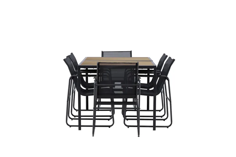 Lampedusa Spisegruppe Utendørs 6-seter - Svart - Hagemøbler & utemiljø - Hagegruppe - Spisegrupper hage