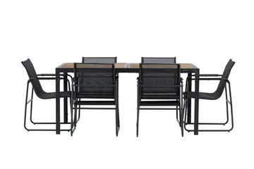 Lampedusa Spisegruppe Utendørs 6-seter - Svart - Hagemøbler & utemiljø - Hagegruppe - Spisegrupper hage