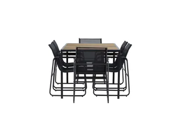 Lampedusa Spisegruppe Utendørs 6-seter - Svart - Hagemøbler & utemiljø - Hagegruppe - Spisegrupper hage