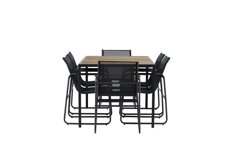 Lampedusa Spisegruppe Utendørs 6-seter - Svart - Hagemøbler & utemiljø - Hagegruppe - Spisegrupper hage