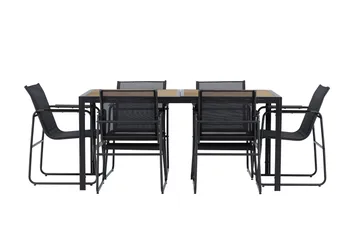 Lampedusa Spisegruppe Utendørs 6-seter - Svart - Hagemøbler & utemiljø - Hagegruppe - Spisegrupper hage