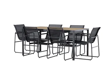 Lampedusa Spisegruppe Utendørs 6-seter - Svart - Hagemøbler & utemiljø - Hagegruppe - Spisegrupper hage