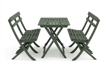 Landet utendørs spisegruppe 118x70x74 cm med 2 sofaer - Grønn - Hagemøbler & utemiljø - Hagegruppe - Spisegrupper hage