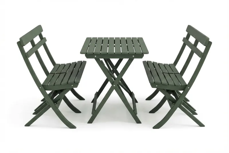 Landet utendørs spisegruppe 118x70x74 cm med 2 sofaer - Grønn - Hagemøbler & utemiljø - Hagegruppe - Spisegrupper hage