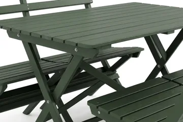 Landet utendørs spisegruppe 118x70x74 cm med 2 sofaer - Grønn - Hagemøbler & utemiljø - Hagegruppe - Spisegrupper hage