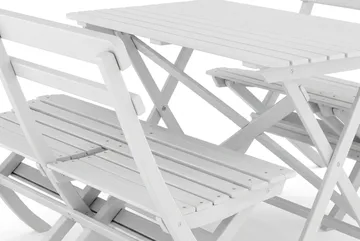Landet utendørs spisegruppe 118x70x74 cm med 2 sofaer - Hvit - Hagemøbler & utemiljø - Hagegruppe - Spisegrupper hage