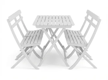 Landet utendørs spisegruppe 118x70x74 cm med 2 sofaer - Hvit - Hagemøbler & utemiljø - Hagegruppe - Spisegrupper hage