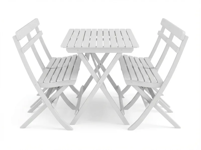 Landet utendørs spisegruppe 118x70x74 cm med 2 sofaer - Hvit - Hagemøbler & utemiljø - Hagegruppe - Spisegrupper hage