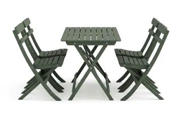 Landet utendørs spisegruppe 118x70x74 cm med 4 klappstoler - Grønn - Hagemøbler & utemiljø - Hagegruppe - Spisegrupper hage