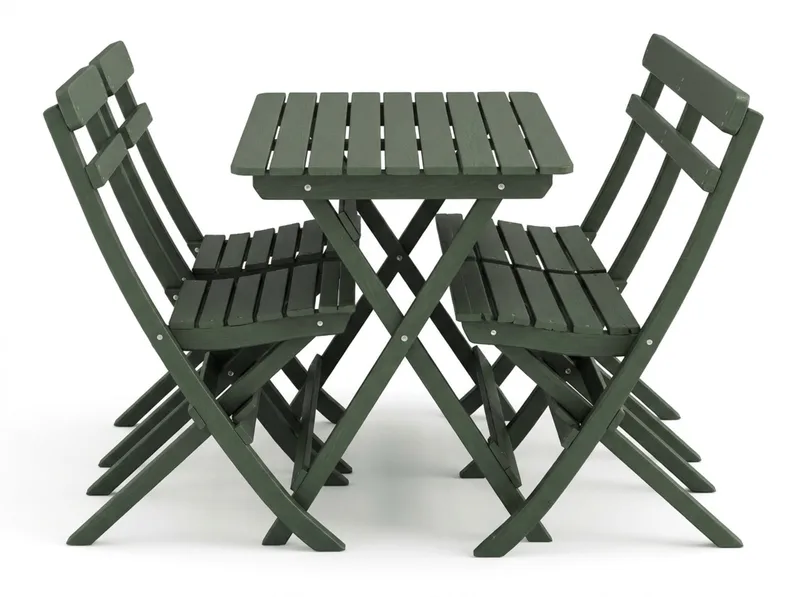 Landet utendørs spisegruppe 118x70x74 cm med sofa og 2 klappstoler - Grønn - Hagemøbler & utemiljø - Hagegruppe - Spisegrupper hage