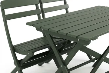 Landet utendørs spisegruppe 118x70x74 cm med sofa og 2 klappstoler - Grønn - Hagemøbler & utemiljø - Hagegruppe - Spisegrupper hage