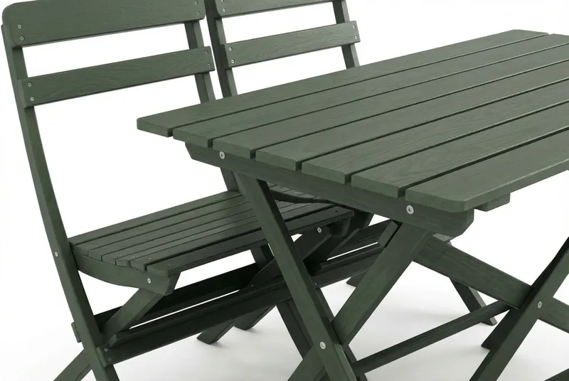 Landet utendørs spisegruppe 118x70x74 cm med sofa og 2 klappstoler - Grønn - Hagemøbler & utemiljø - Hagegruppe - Spisegrupper hage