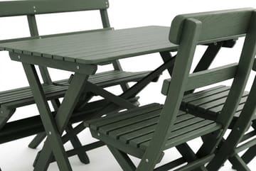 Landet utendørs spisegruppe 118x70x74 cm med sofa og 2 klappstoler - Grønn - Hagemøbler & utemiljø - Hagegruppe - Spisegrupper hage