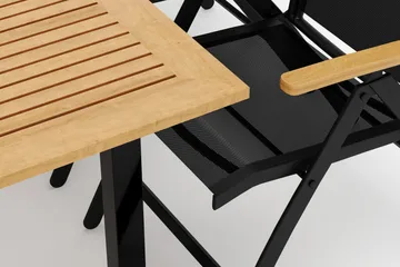 Las Vegas utendørs spisegruppe, uttrekkbar 152–210x90 cm med 6 Las Vegas regulerbare stoler - Svart - Hagemøbler & utemiljø - Hagegruppe - Spisegrupper hage