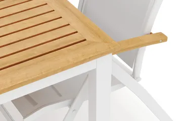 Las Vegas utendørs spisegruppe, uttrekkbar 220x280x100 cm med 6 Las Vegas regulerbare stoler - Hvit - Hagemøbler & utemiljø - Hagegruppe - Spisegrupper hage