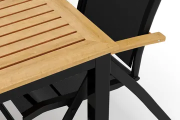 Las Vegas utendørs spisegruppe, uttrekkbar 220x280x100 cm med 6 Las Vegas regulerbare stoler - Svart - Hagemøbler & utemiljø - Hagegruppe - Spisegrupper hage