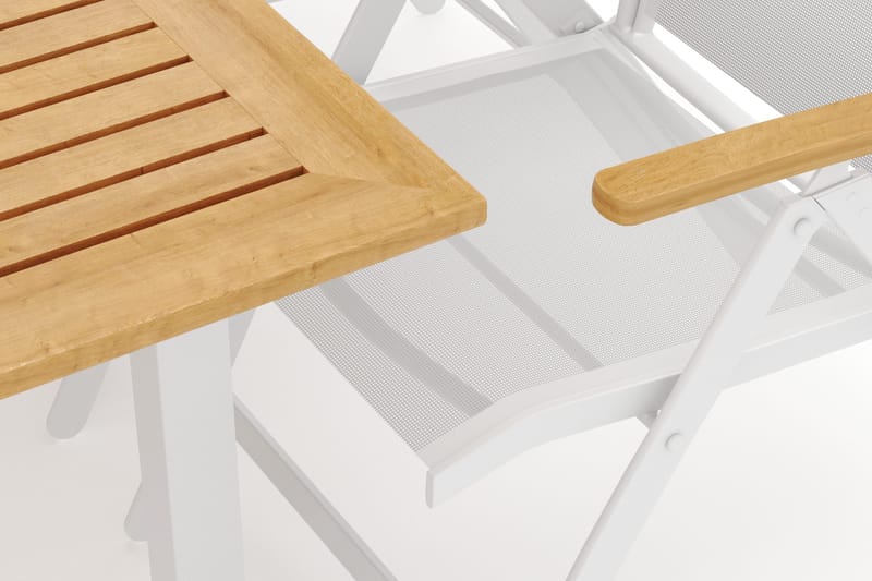 Las Vegas utendørs spisegruppe, uttrekkbar 220x280x100 cm med 8 Las Vegas regulerbare stoler - Hvit - Hagemøbler & utemiljø - Hagegruppe - Spisegrupper hage