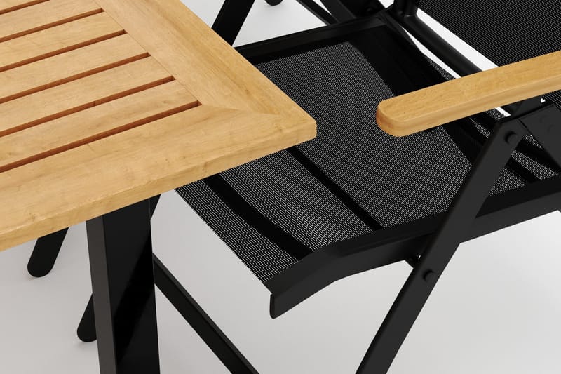 Las Vegas utendørs spisegruppe, uttrekkbar 220x280x100 cm med 8 Las Vegas regulerbare stoler - Svart - Hagemøbler & utemiljø - Hagegruppe - Spisegrupper hage