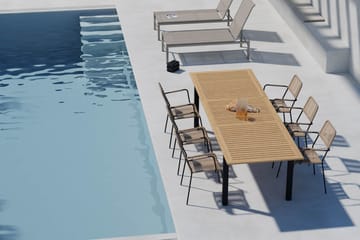 Las Vegas Uttrekkbart Spisebord 220-280 cm med 6 Lindos Spisestoler - Brun/Svart - Hagemøbler & utemiljø - Hagegruppe - Spisegrupper hage