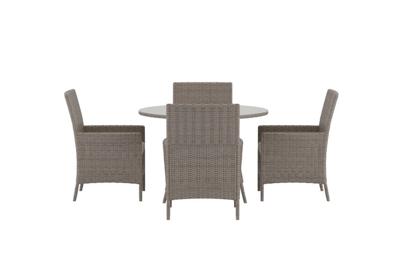 Lefkas spisegruppe 110 cm med 4 lenestoler utendørs - Brun - Hagemøbler & utemiljø - Hagegruppe - Spisegrupper hage