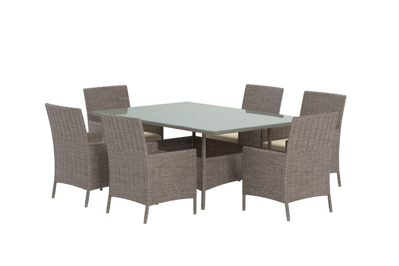 Lefkas spisegruppe 150 cm med 6 stoler utendørs - Brun - Hagemøbler & utemiljø - Hagegruppe - Spisegrupper hage