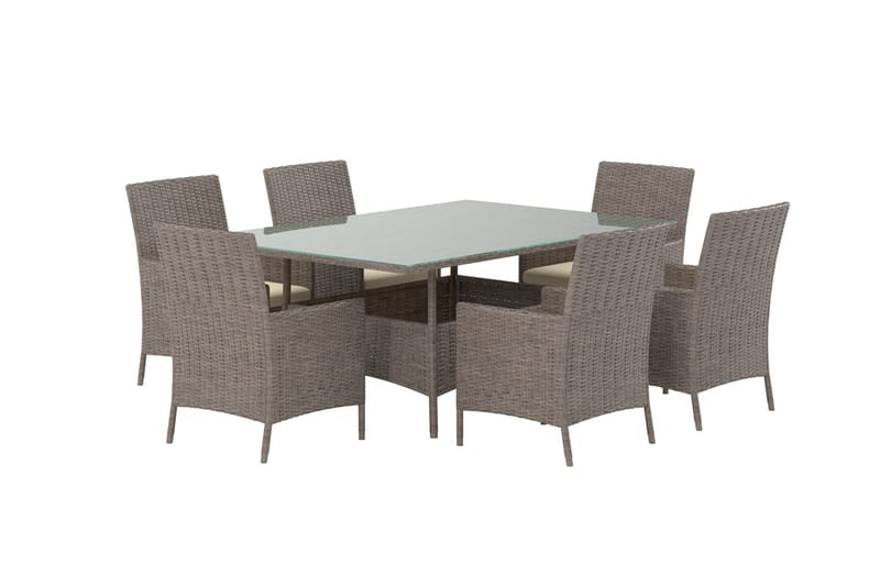 Lefkas spisegruppe 150 cm med 6 stoler utendørs - Brun - Hagemøbler & utemiljø - Hagegruppe - Spisegrupper hage