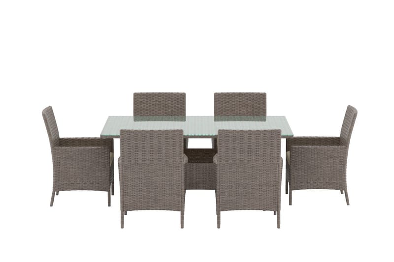 Lefkas spisegruppe 150 cm med 6 stoler utendørs - Brun - Hagemøbler & utemiljø - Hagegruppe - Spisegrupper hage