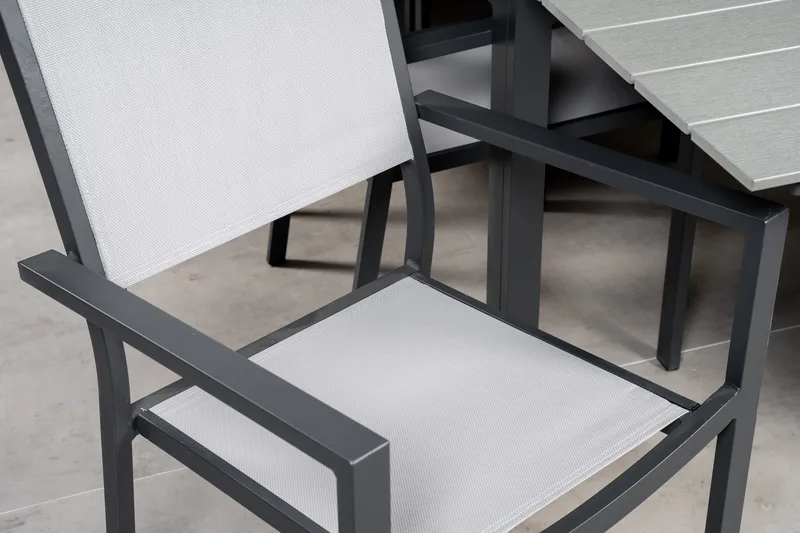 Levels Matgruppe 225-325 cm Rektangulær med 10 Copacabana Stoler - Grå - Hagemøbler & utemiljø - Hagegruppe - Spisegrupper hage