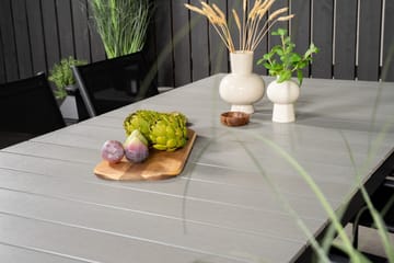 Levels Matgruppe 225-325 cm Rektangulær med 6 Santorini Stoler - Svart - Hagemøbler & utemiljø - Hagegruppe - Spisegrupper hage