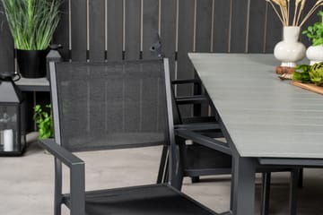 Levels Spisegruppe 230-310 cm Rektangulær med 6 Copacabana Stoler - Svart - Hagemøbler & utemiljø - Hagegruppe - Spisegrupper hage