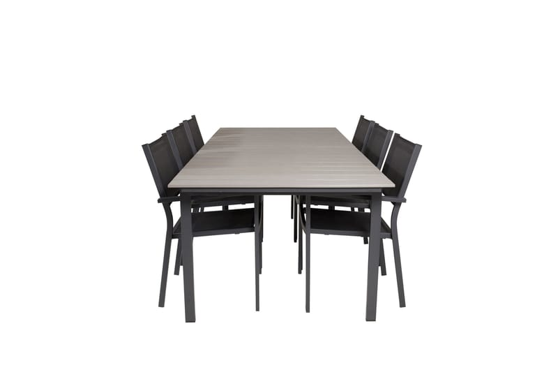 Levels Spisegruppe 230-310 cm Rektangulær med 6 Copacabana Stoler, Svart
