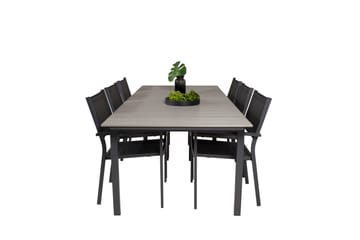 Levels Spisegruppe 230-310 cm Rektangulær med 6 Copacabana Stoler - Svart - Hagemøbler & utemiljø - Hagegruppe - Spisegrupper hage