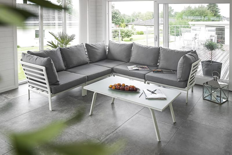 Lidnäs Hillerstorp Sofa inkl puter - Hvit - Loungegrupper - Sofagruppe utendørs