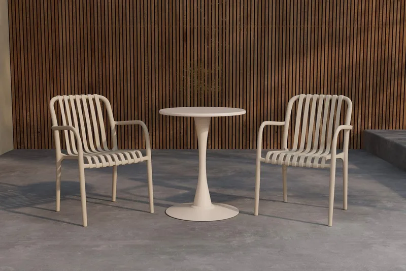 Limnos kafégruppe utendørs, Beige