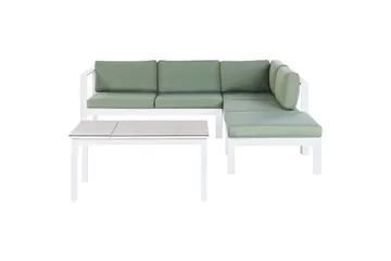 Loungegrupp 5-sits Beliani Messina Grön/vit/grå Green||White||Grey