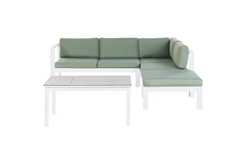 Loungegrupp 5-sits Beliani Messina Grön/vit/grå Green||White||Grey