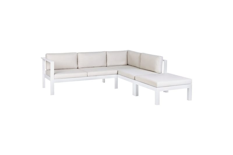 Loungegrupp 5-sits Beliani Messina Grön/vit/grå White||Grey - Hagemøbler & utemiljø - Hagegruppe - Sofagruppe utendørs