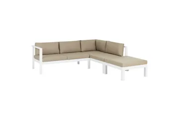 Loungegrupp 5-sits Beliani Messina Grön/vit/grå White||Grey||Beige - Hagemøbler & utemiljø - Hagegruppe - Sofagruppe utendørs