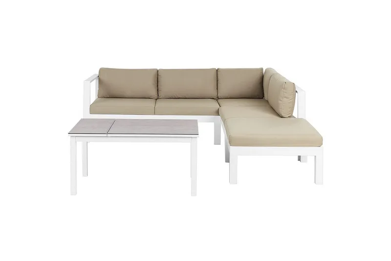 Loungegrupp 5-sits Beliani Messina Grön/vit/grå White||Grey||Beige