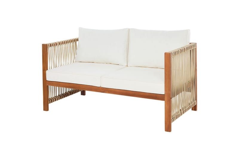 Loungegrupp Beliani Antria Ljus trä/beige Light wood||Beige - Hagemøbler & utemiljø - Hagegruppe - Sofagruppe utendørs