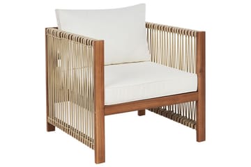 Loungegrupp Beliani Antria Ljus trä/beige Light wood||Beige - Hagemøbler & utemiljø - Hagegruppe - Sofagruppe utendørs