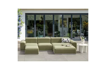 Loungegrupp Beliani Battifollo Beige/vit Green||White - Hagemøbler & utemiljø - Hagegruppe - Sofagruppe utendørs