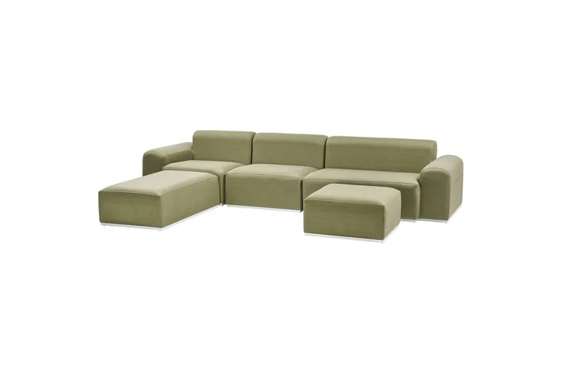 Loungegrupp Beliani Battifollo Beige/vit Green||White - Hagemøbler & utemiljø - Hagegruppe - Sofagruppe utendørs