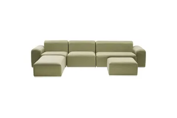 Loungegrupp Beliani Battifollo Beige/vit Green||White - Hagemøbler & utemiljø - Hagegruppe - Sofagruppe utendørs