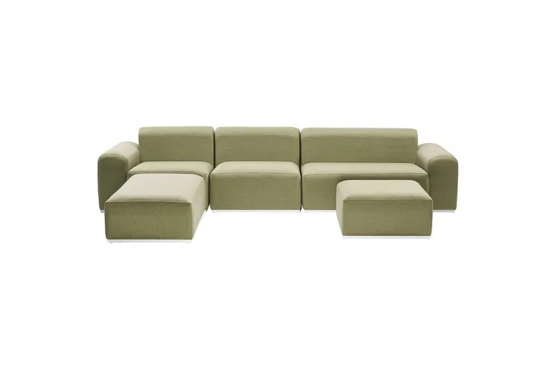 Loungegrupp Beliani Battifollo Beige/vit Green||White