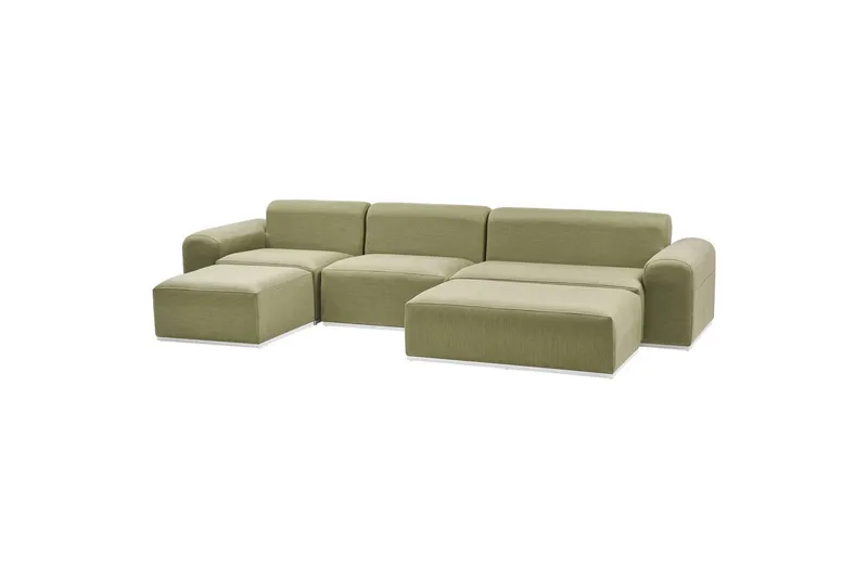 Loungegrupp Beliani Battifollo Beige/vit Green||White - Hagemøbler & utemiljø - Hagegruppe - Sofagruppe utendørs