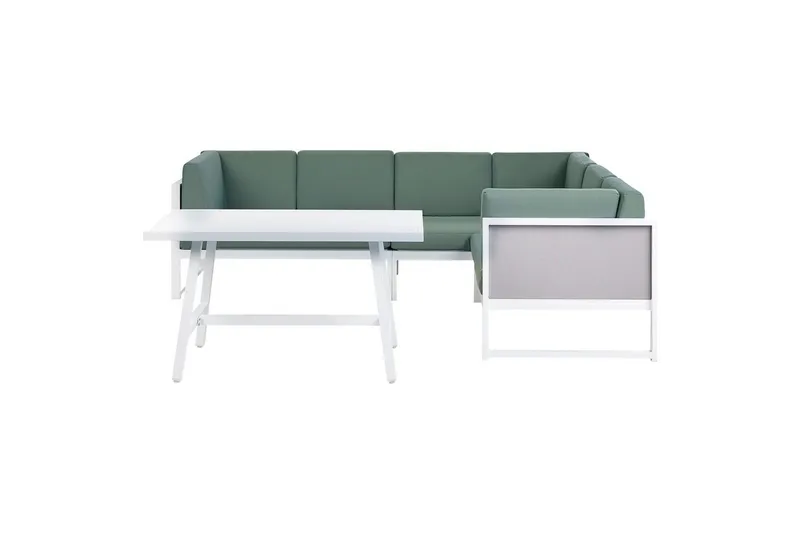Loungegrupp Beliani Castella/Fratte Grön/vit/grå Green||White||Grey