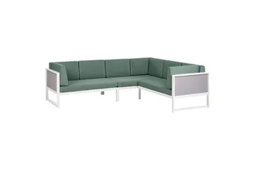 Loungegrupp Beliani Castella/Fratte Grön/vit/grå Green||White||Grey - Hagemøbler & utemiljø - Hagegruppe - Sofagruppe utendørs