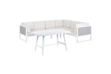 Loungegrupp Beliani Castella/Fratte Grön/vit/grå White||Grey - Hagemøbler & utemiljø - Hagegruppe - Sofagruppe utendørs